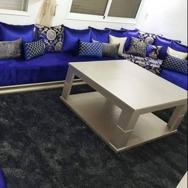 Arabian Style Shiny Blue Sofa